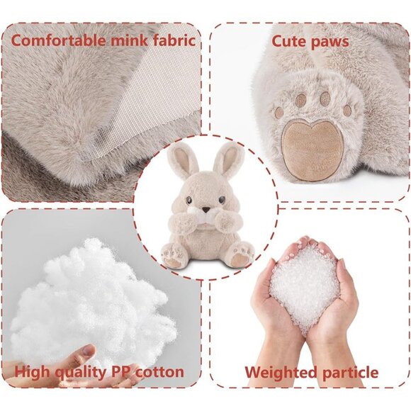 Fluffy Plush Bunny Stuffed Weighted Animal Toy 18" 3.5 Lbs By NiuNiuDaddy - Picture 9 of 10